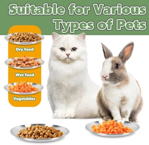 6-Pack Stainless Steel Cat Food Bowls, Whisker-Friendly Plates - Image 6