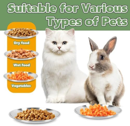 6-Pack Stainless Steel Cat Food Bowls, Whisker-Friendly Plates - Image 6
