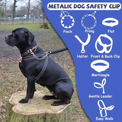 YUEPET 2 Pack 8.3 in Dog Collar Safety Clips, Stainless Steel Backup Clip - Image 3