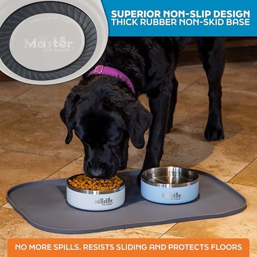 Master Pet Supply Stainless Steel Dog Bowls 25 oz Heavy Duty Bone White - Image 5