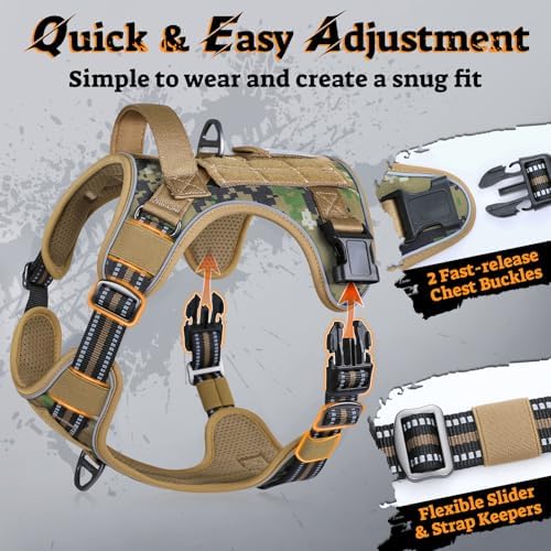 rabbitgoo Tactical Dog Harness Medium Sized, No Pull Service Pet Vest - Image 4
