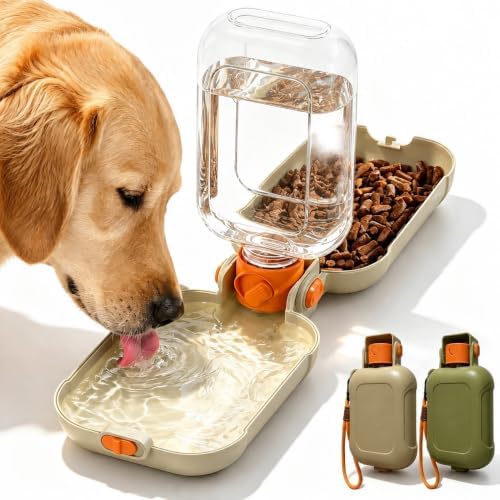 Dog Water Bottle, Puppy Essentials, Collapsible Dog Bowls (Brown) by Unknown
