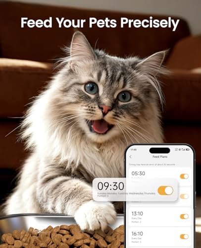 oneisall 5G WiFi Automatic Cat Feeder for 2 Cats, App Control, 20 Cups/5L - Image 4