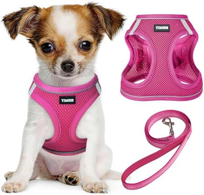 No Pull Dog Puppy Harness and Leash Set Reflective Mesh Vest Medium by YIMEIS