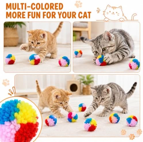 20 PCS Puff Balls for Cats, 1.4 Inch Fuzzy Balls for Cats - Image 3