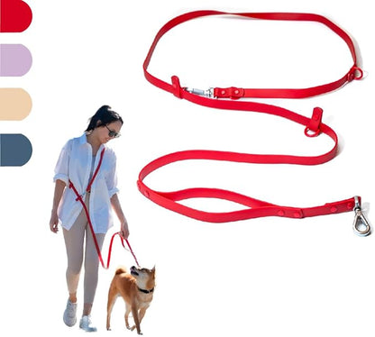 Heavy Duty Hands Free Dog Leash for Medium to Large Dogs for Comfortable Running, Jogging Walking | Dual D-Rings | Soft Padded Traffic Handle | Both Ends 360 Rotating Carabiners (Leash Length 7.7 ft)