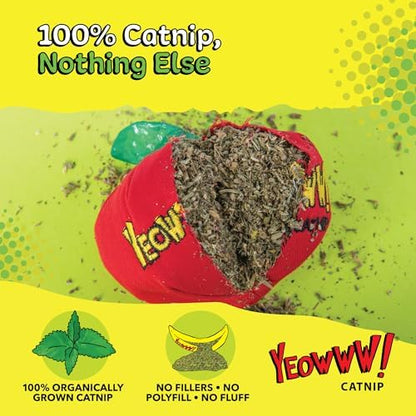 Yeowww! Catnip Apple Cat Toy - 4 in toy for cats with Crinkly Leaf, 100% Stuffed with Premium Organically Grown Catnip, Made in USA - Image 3