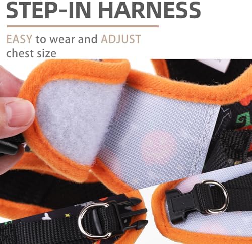 PUPTECK Halloween Dog Harness, Collar and Leash Set No Pull for Small Sized - Image 3