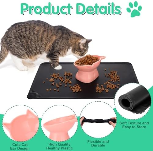 3 Pcs Raised Cat Bowl 15° Elevated Cat Food Bowl Tilted Cats Bowls - Image 3