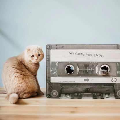 Mixtape Cardboard Cat Scratcher, Large (54 x 31 x 35 cm), Black
