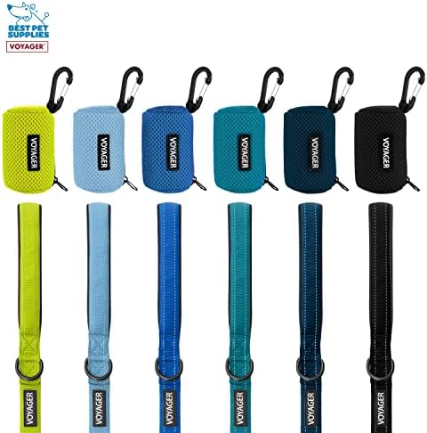Best Pet Supplies Dog Poop Bag Holder Leash Attachment with Reusable Dispenser for Travel, Walking, Park, and Outdoor Use, Durable with Clip-On - Lime Green, Pack of 2, Mesh Dispenser w/30 Bags - Image 5