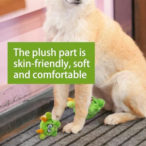Squeaky Plush Dog Toy Ball, Dental Care, Skin-Friendly and Soft and Relieve Stress,Dog Training Interactive Pet Cute Plush Fashionable Toy Ball (Green,Large) - Image 2