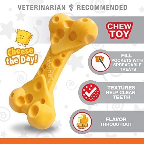 Nylabone Power Chew Cheese Bone Dog Chew Toy, Cheese Flavor, X-Large - Image 3