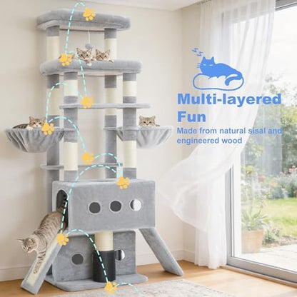 Hey-brother Cat Tree Tower with Multi-Level Platforms, Cozy Condos, MPJ085W - Image 6