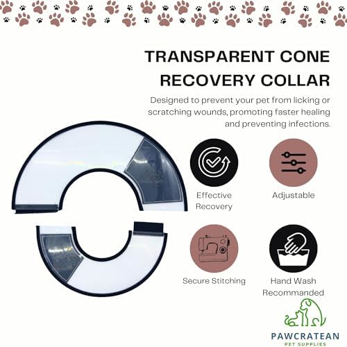 Pet Cone Collar Dog Cat Soft Plastic Recovery Collar Adjustable Comfortable Wounds Protection Small Medium Size Elizabeth Collar (Transparent, Small) - Image 7