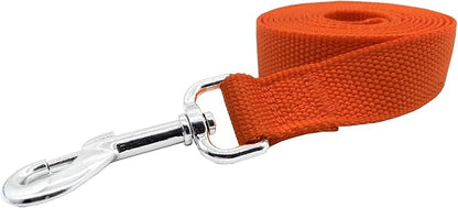 Nylon Dog Training Leash, Traction Rope, 4Ft /5 Foot /6 Feet Long, 5/8 inch 3/4 Inch 1 Inch Wide, for Small and Medium Dogs (3/4'' x 4 F, Orange)