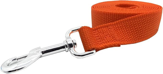 Nylon Dog Training Leash, Traction Rope, 4Ft /5 Foot /6 Feet Long, 5/8 inch 3/4 Inch 1 Inch Wide, for Small and Medium Dogs (3/4'' x 4 F, Orange)