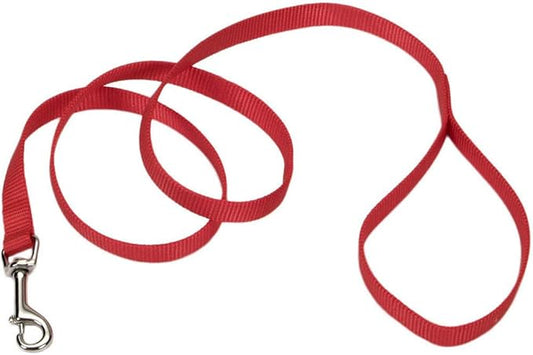 Coastal Pet Single-Ply Dog Leash - Sturdy Pet Leash - Comfortable & Stylish - Resists Fraying - Vibrant & Fade-Resistant Color - Red, 5/8" x 6'