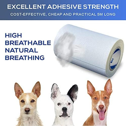 Ear Tape for Dogs 1 Pack with Dog Ear Cleaner Cotton Swabs, Self Adhesive Cotton Tape for Dog Ear Protection and Support, Ear Care Set for Dogs (3.0 inch (75 mm)) - Image 4