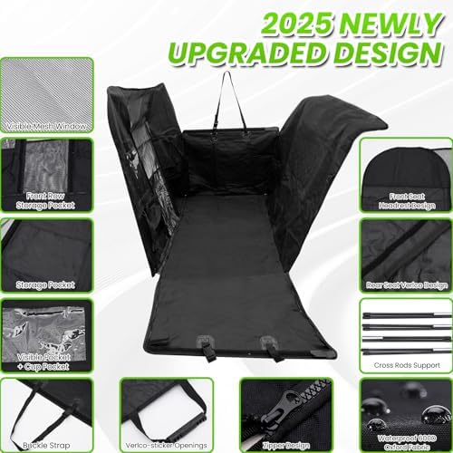 Shademax Dog Car Seat Cover for Back Seat, Backseat Dog Cover for Toyota RAV4 2013-2025 2026/Honda CRV 2017-2022 Accessories, Waterproof Oxford Pet Hammock for Car SUV Seat Protector with High Barrier - Image 5