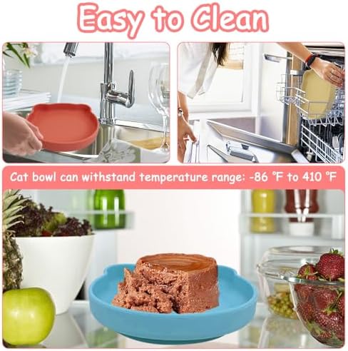 3Pcs Silicone Cat Bowl with Suction Cup 7in Shallow Dog Food Dishes - Image 6