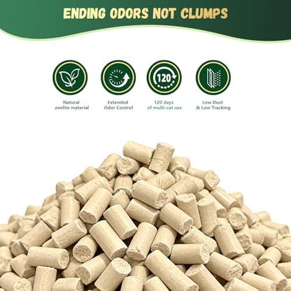 IMMCUTE Zeolite Litter Pellets, 18lb Bag Lasts 120 Days, Odor Control Cat Litter Pellets with Extra 10 Ct Pee Pads, Non Clumping Cat Litter, Low-Tracking, Unscented - Image 4