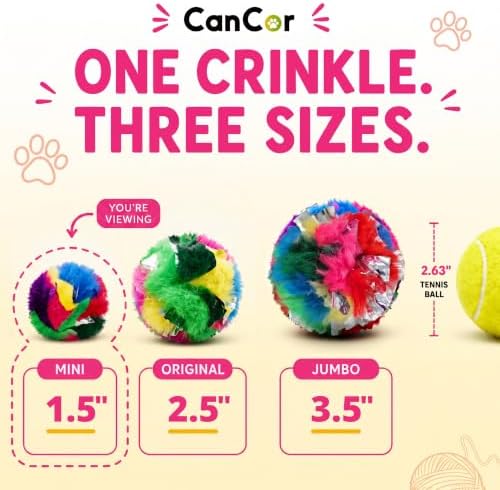 Mini Crinkle Ball Cat Toy (4 Pack) - Image 4