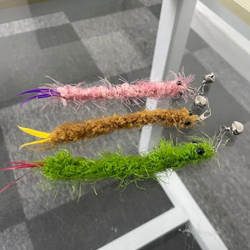 AcceLeah Cat Worm Toy Refills - Assorted Teaser Wand Toys with Bell (11 Pcs) - Image 6