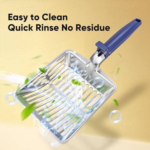 Large Metal Cat Litter Scoop w/ Deep Shovel, Dual-Size Holes & Hanging Hook - Image 5