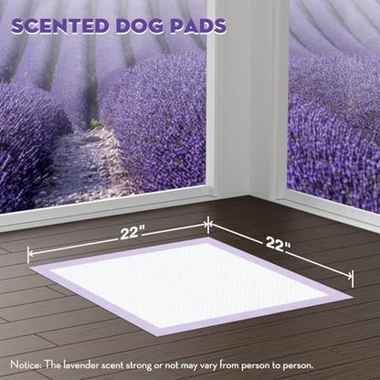 CROCI Puppy Pads with Adhesive Tabs Leak Proof Lavender Scent 22x22in 50Ct - Image 2