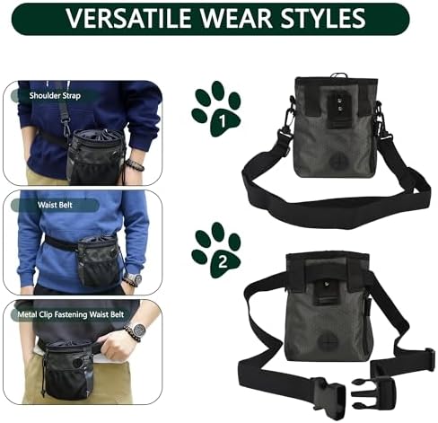 Dog Training Treat Pouch Hands-Free Waterproof with Adjustable Waist Strap - Image 2
