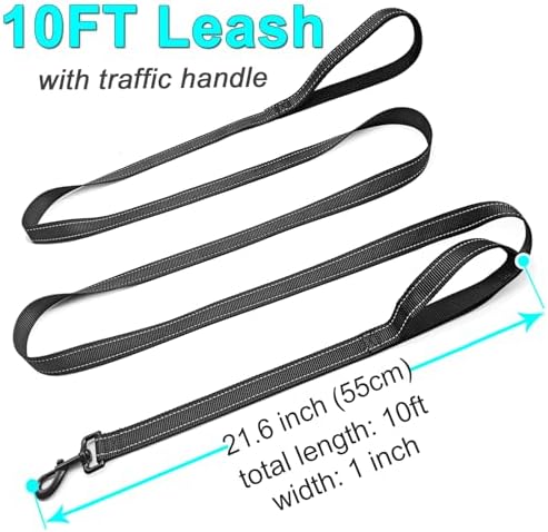 10FT Dog Leash with Traffic Handle Reflective Large Medium Dogs - Image 3