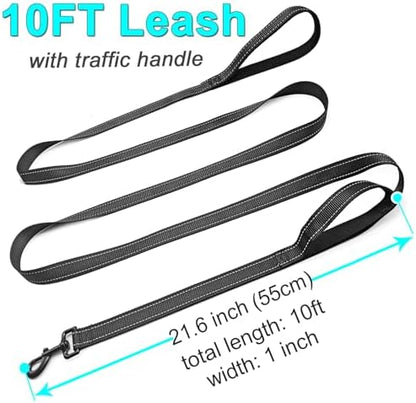 10FT Dog Leash with Traffic Handle Reflective Large Medium Dogs - Image 3