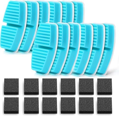 FOFNON Cat Water Fountain Filters: 24 Cat Fountain Filter - ONLY for Battery Operated Cat Water Fountain - 12 Pieces of Filters + 12 Pieces Sponges of Cat Fountain Cordless by FOFNON