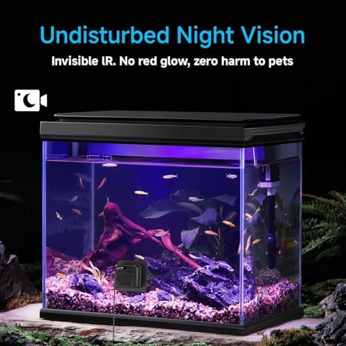 eLinkSmart 2K Aquarium Security Camera Anti-Glare & Anti-Reflection for Glass Tank/Window/Door, Fish & Reptiles, with Night Vision, Motion Detection, 2-Way Audio, 24/7 Local Storage 140° Wide-Angle - Image 3