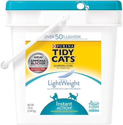 Purina Tidy Cats Light Weight, Low Dust, Clumping Cat Litter, LightWeight Instant Action Multi Cat Litter - 12 lb. Pail by PurinaTidyCatsLitter