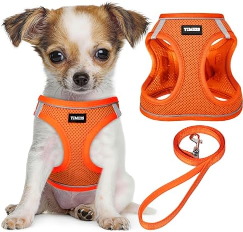 No Pull Dog Puppy Harness and Leash Set Reflective Mesh Vest Small by YIMEIS