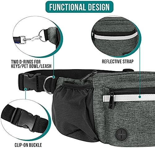 PetAmi Dog Fanny Pack, Treat Pouch for Dog Walking Training, Dark Gray - Image 4