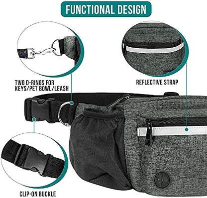 PetAmi Dog Fanny Pack, Treat Pouch for Dog Walking Training, Dark Gray - Image 4