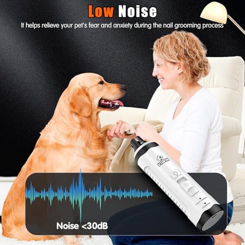 VIWIK Dog Nail Trimmers with Light, Cat Dog Nail Clippers, Dog Nail Grinder Quiet for Large Medium Small Dogs Paw & Cats Claw, Electric 2-Speed Pet Toenail Grooming Supplies, Gifts for Dog Lovers. - Image 6