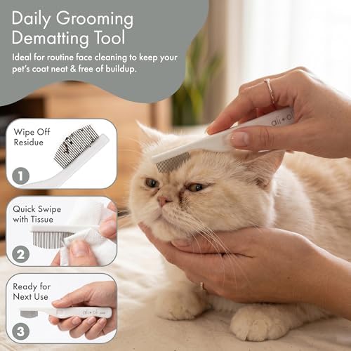 Ali+Oli Pets Eye Comb for Dogs & Cats – Fine Tooth Tear Stain Remover Comb – Pet Face Grooming Comb for Removing Eye Gunk, Debris & Tear Stains - Image 4
