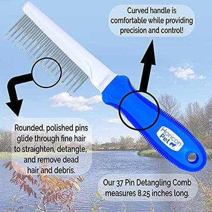 Ultimate Pet Dematting & Deshedding Set - 3 in 1 Grooming Tool Set - Dual Sided Undercoat Rake, Dematting Razor Comb & Detangling Pet Comb - Image 5