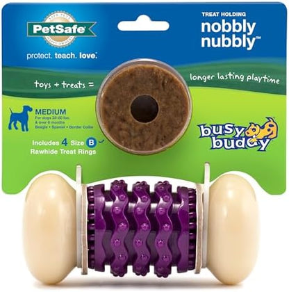 PetSafe Busy Buddy Nobbly Nubbly Treat Holding Dog Chew Toy, Medium by PetSafe