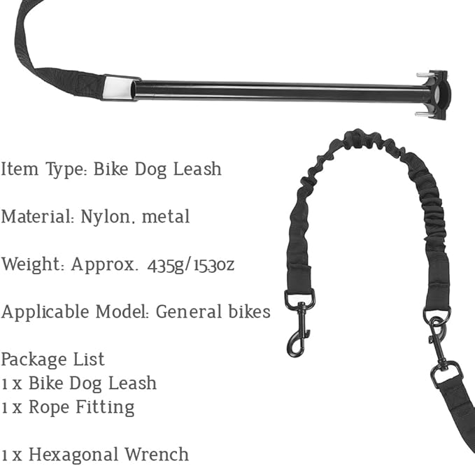 Bicycle Leash, Bicycle Dog Leash Attachment for Medium and Large Dogs Walking,Jogging,Running,Training