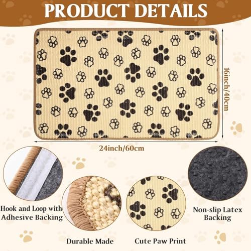 2 Pcs Cat Scratcher Mat Natural Sisal Rug with Cute Paw Print Cat Scratch Scratching Pad Protector for Indoor Floor Wall Couch Furniture with Self-Adhesive Tape 24 x 16 Inch - Image 5
