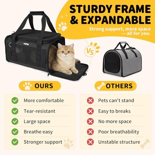 Apollo Walker Cat Carrier Airline Approved Expandable Black - Image 6