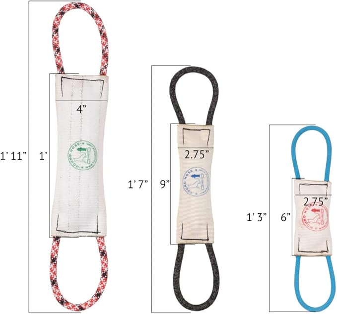Rock-N-Rescue Hound Hose Firehose Dog Toy - Interactive Training Tug Rope from Durable Recycled Fire Hose. Indoor Outdoor Fetch Toy, Small with Rescue Rope Handles