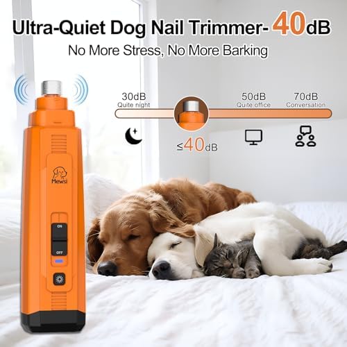 Dog Nail Grinder, Quiet Dog Nail Trimmer, +50% Powerful 3-Speed 8000-12000RPM Electric Pet Nail Trimmers with LED Lights, Painless Paws Grooming & Smoothing Kit for Dogs and Cats - Image 2