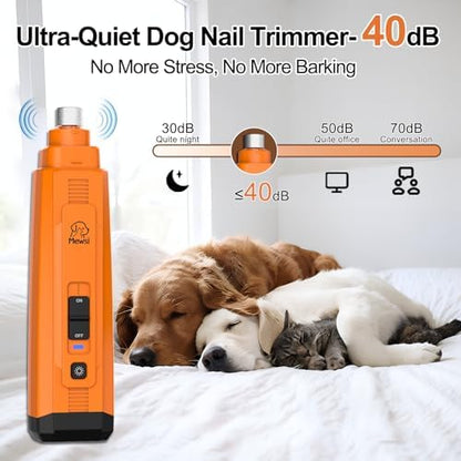 Dog Nail Grinder, Quiet Dog Nail Trimmer, +50% Powerful 3-Speed 8000-12000RPM Electric Pet Nail Trimmers with LED Lights, Painless Paws Grooming & Smoothing Kit for Dogs and Cats - Image 2