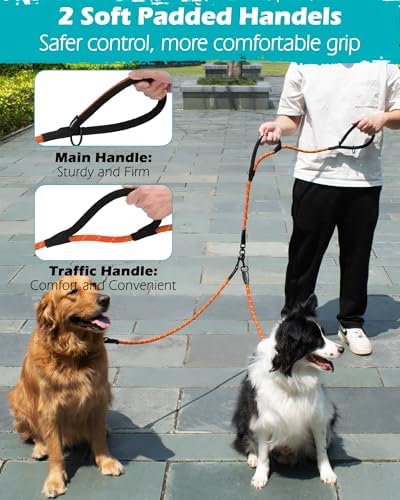 PetBonus Rope Double Dog Leash, No Tangle Dual Leash for Walking Two Dogs - Image 4